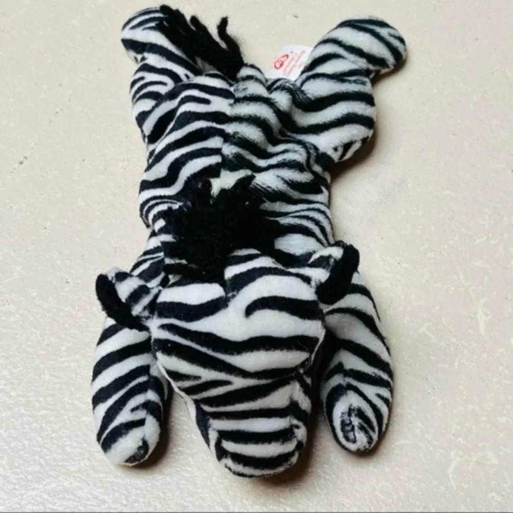 TY Beanie Baby Ziggy Zebra 1995 Vintage Kids Toy Plush Stuffed Animal Holiday